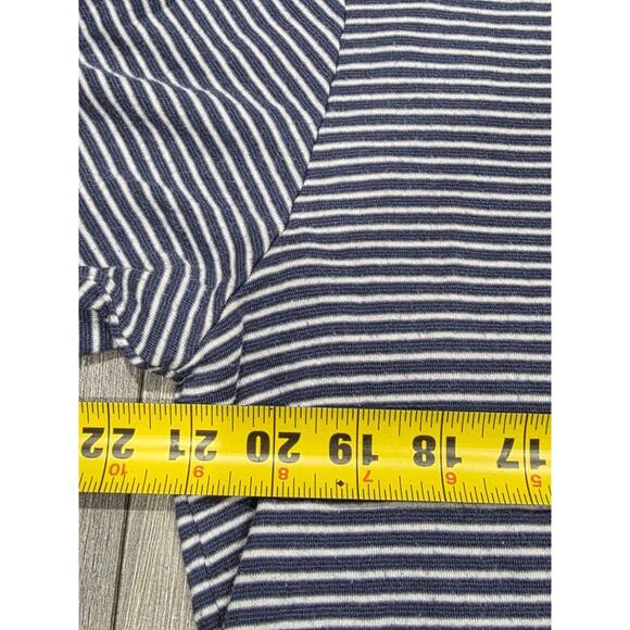 FAHERTY Luxembourg Pima Long Sleeve Polo Shirt Navy Cream Stripe L A003339 - Picture 6 of 10